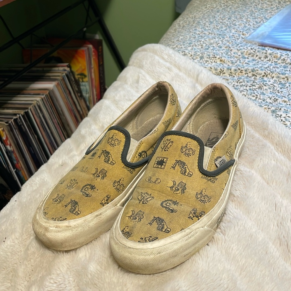 Vans X Brain Dead yellow slip on